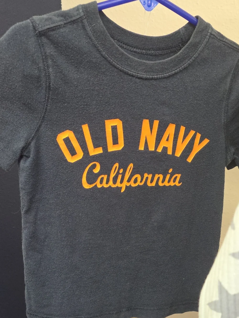 Old Navy Black Short Sleeve Tee with Orange Logo